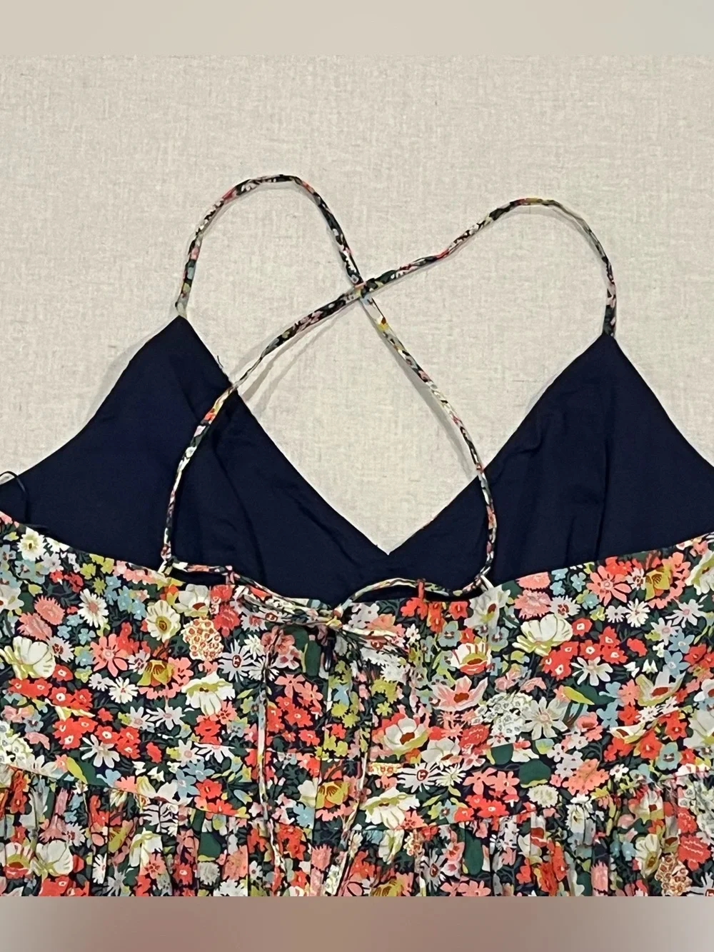 J. Crew x Liberty London Thorpe Ditsy Floral Midi Dress 12 Lace Up Tie Back - Picture 9 of 15
